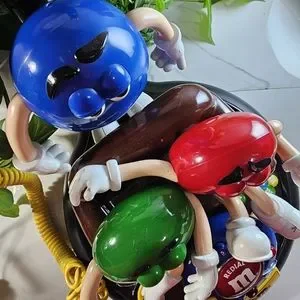 00' M&M's Candy Dish Telephone 電話機 箱付美品 M&M's TELEPHONE CANDY DISPENSER MM COLLECTIBLE Boxed (New
